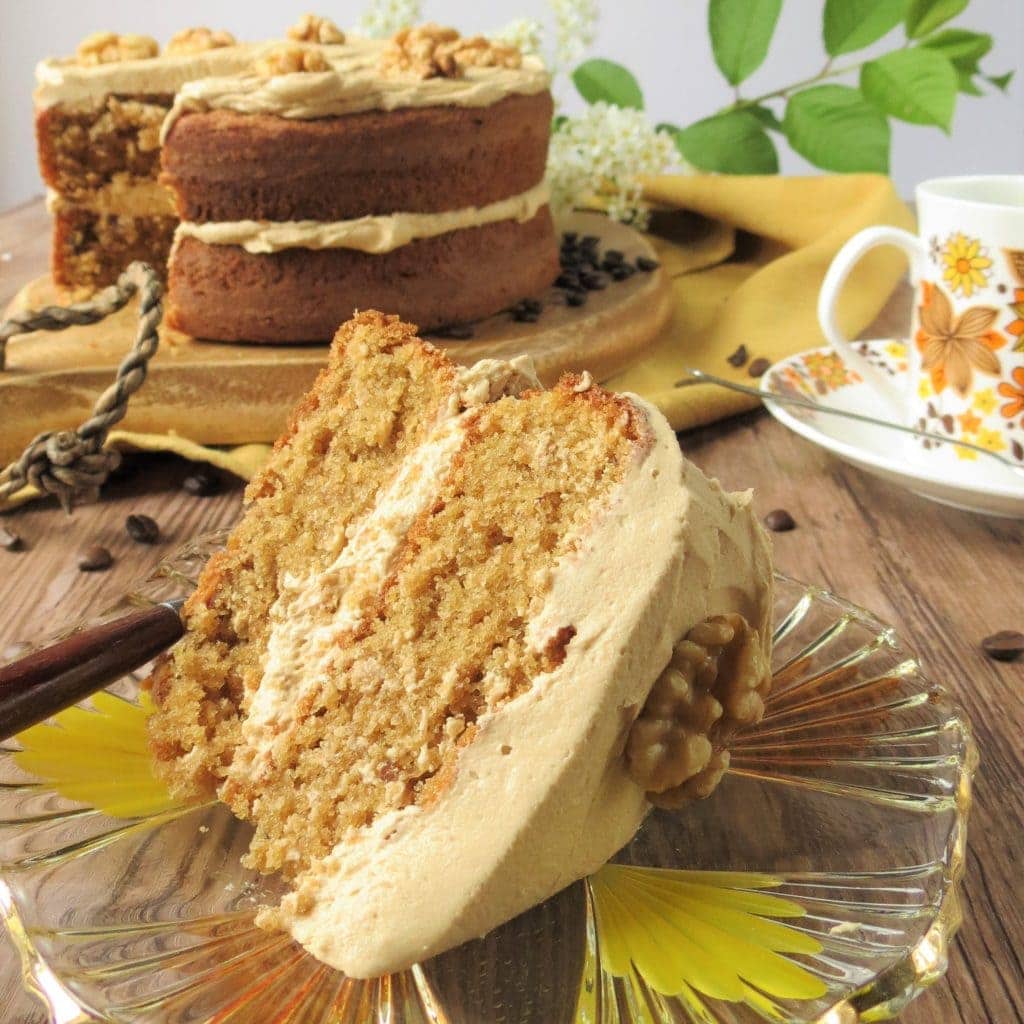 Delicious Coffee and Walnut Cake made gluten free