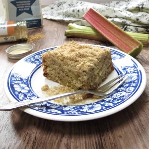 Gluten Free Rhubarb & Ginger Crumble Cake