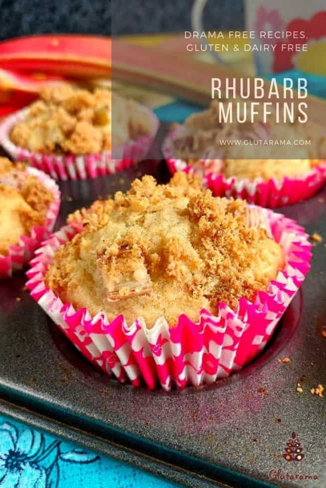 Rhubarb Muffins made gluten free and vegan too - Glutarama