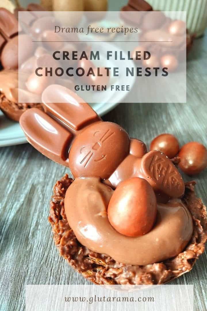 Quick Chocolate Cream Nests for a Free From Easter