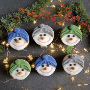 Mini Christmas Cakes - Snowman