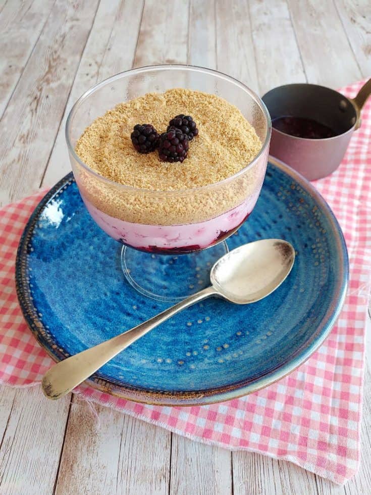 Blackberry Crumble Fool made gluten free and vegan too