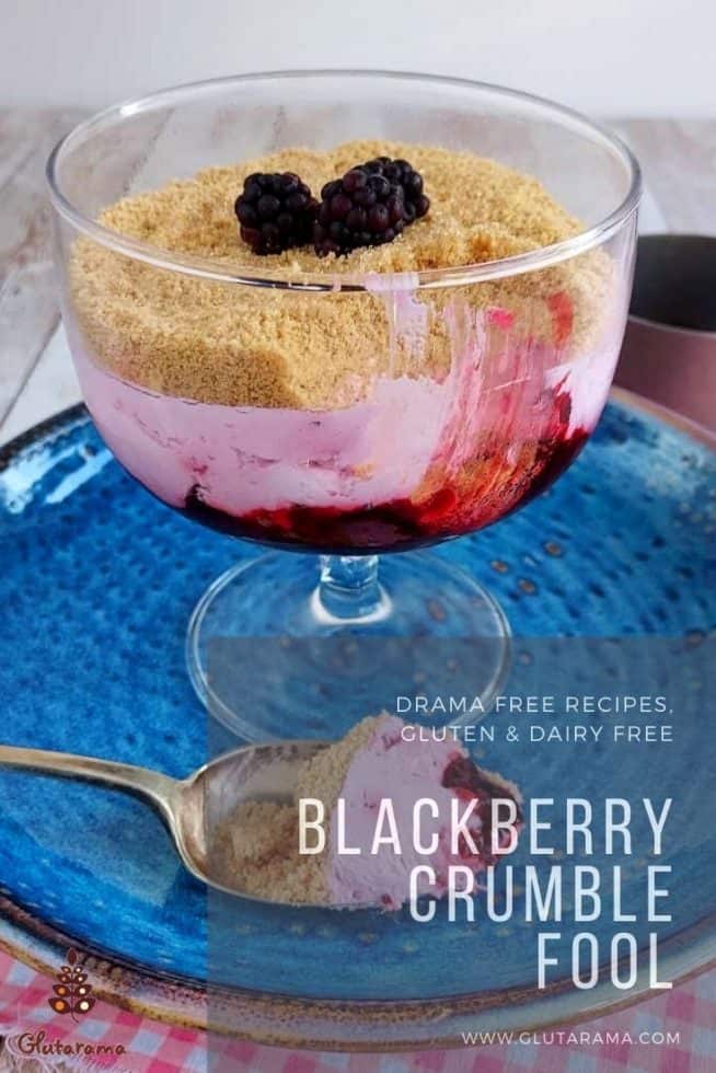 Blackberry Crumble Fool Desserts made gluten free, dairy free and vegan