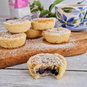 Gluten Free Blueberry Frangipane Tarts with dairy and egg free option