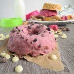 Coco Rice Crispie Doughnuts, coated in pink chocolate
