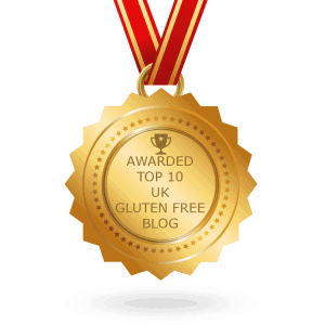 Feedspot Top 10 Gluten Free Blogger Award recognition badge