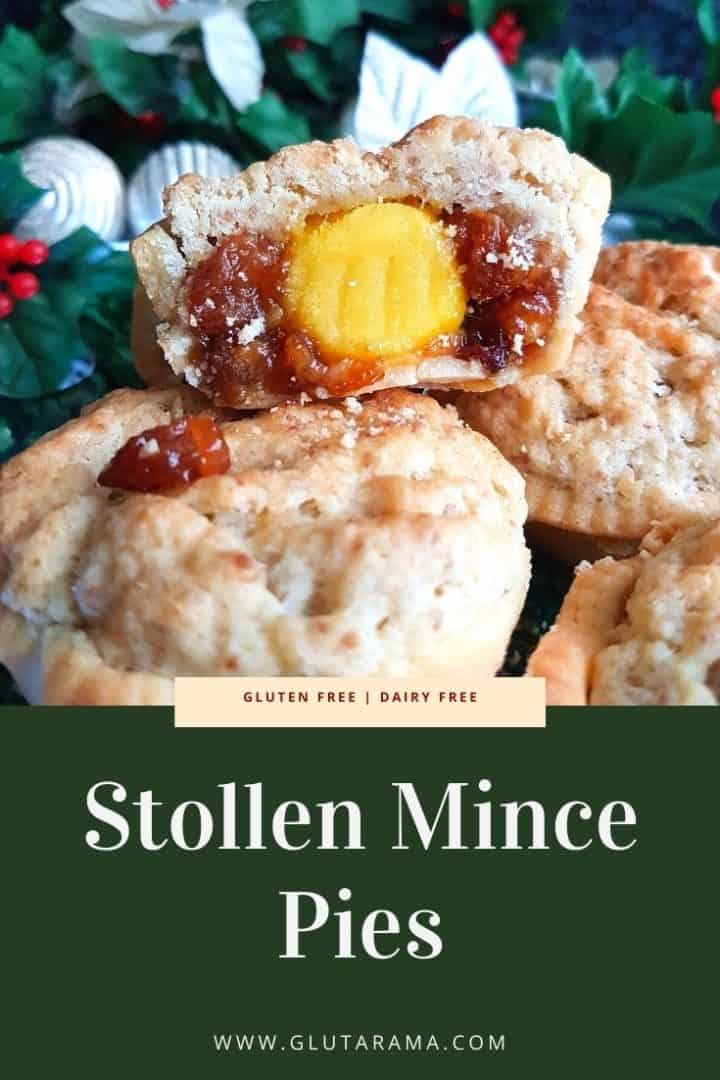 Stollen Mince Pies with marzipan, mixing mince pies with Traditional Stollen