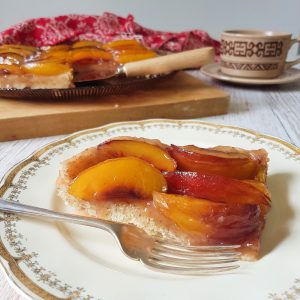 Spiced Peach Tart Tatin - gluten free, dairy free and egg free too.