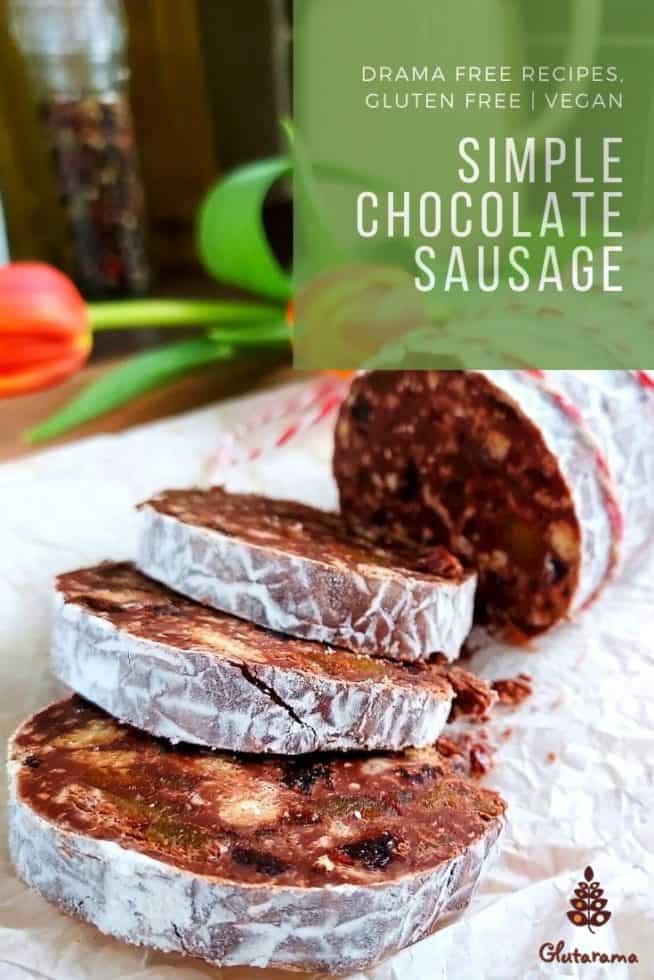 Gluten Free Chocolate Sausage or Salami made dairy free and nut free too