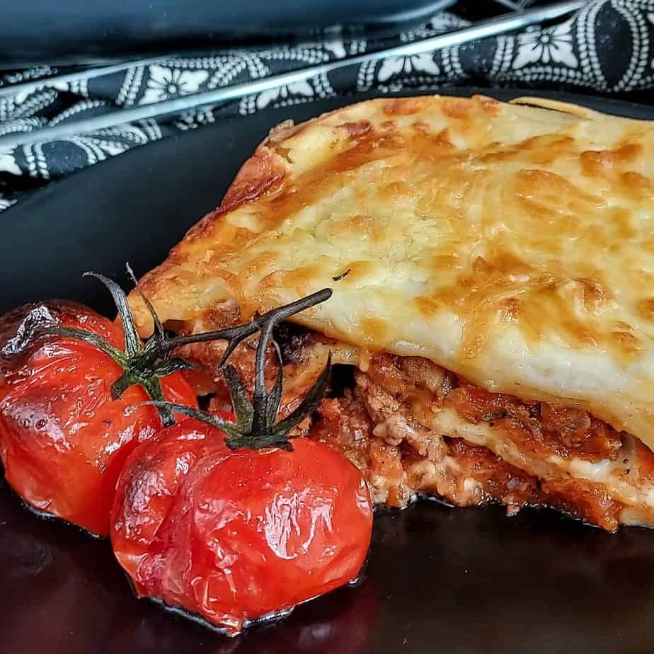 Easy Gluten Free Beef Lasagne made with Dairy Free options and pasta hack