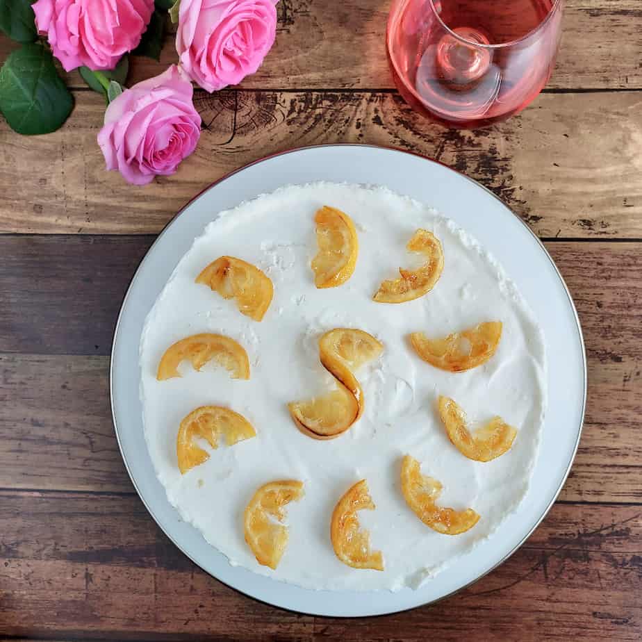 Easy No Bake Lemon Cheesecake made gluten free, dairy free and vegan