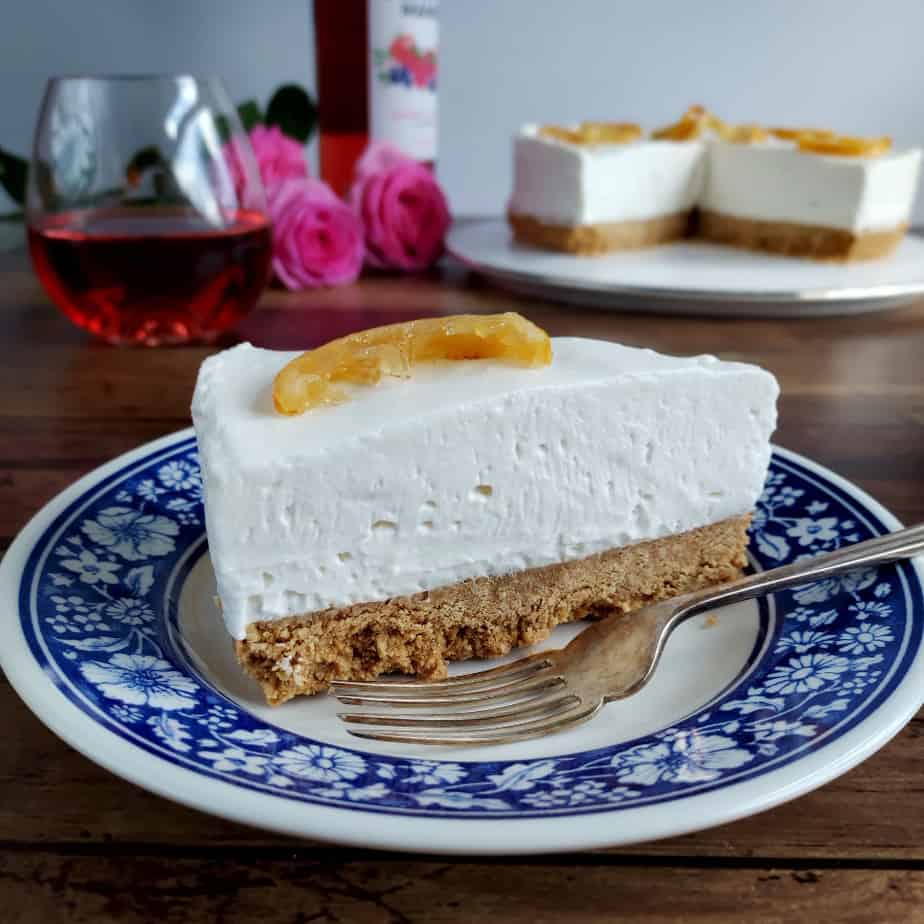 Easy No Bake Lemon Cheesecake made gluten free, dairy free and vegan