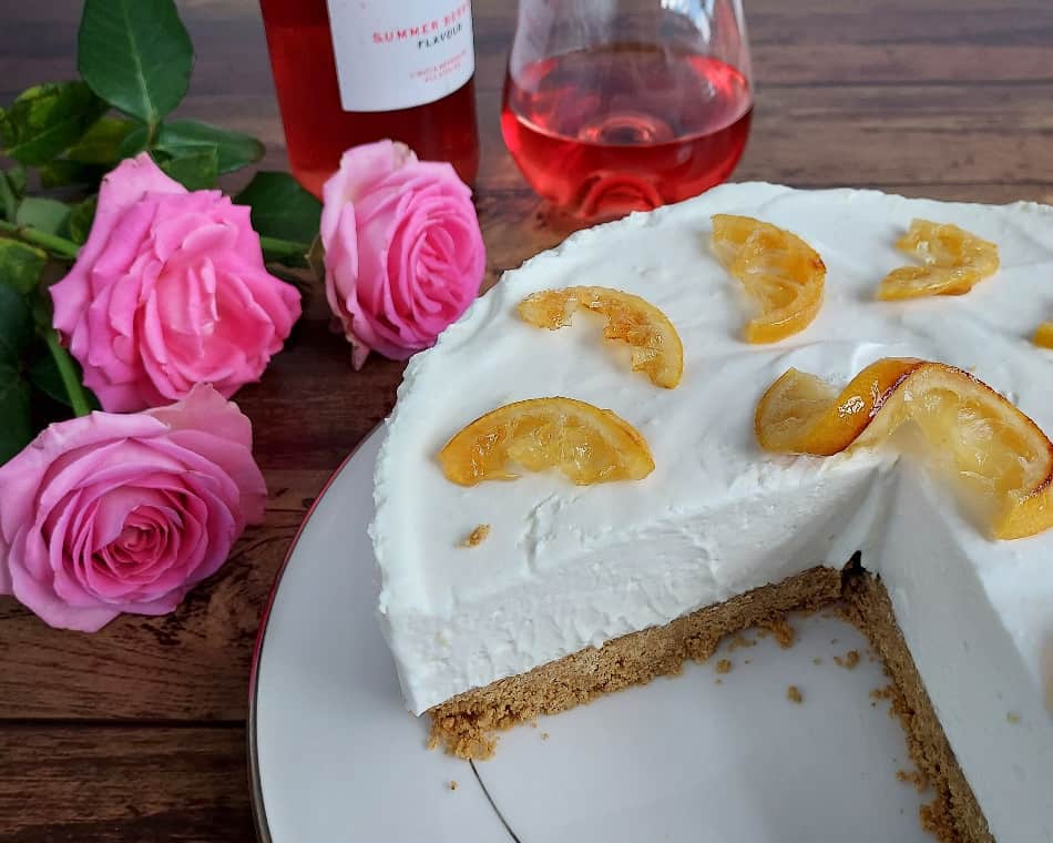 Easy No Bake Lemon Cheesecake made gluten free, dairy free and vegan