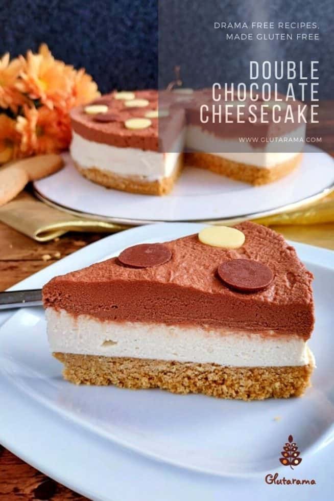 Double Chocolate Cheesecake recipe made gluten free with dairy and vegan option