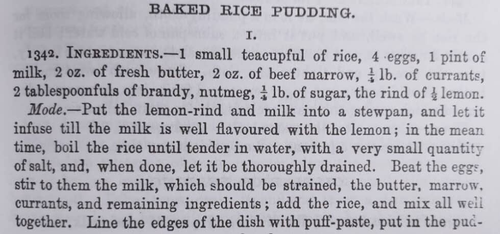 Mrs Beetons Rice Pudding