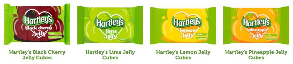 Hartley's Jelly Cube flavours gluten free and dairy free 2