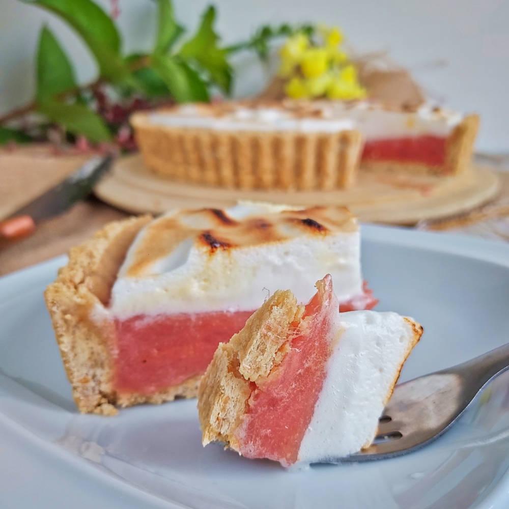 Rhubarb Meringue Pie made gluten free and vegan