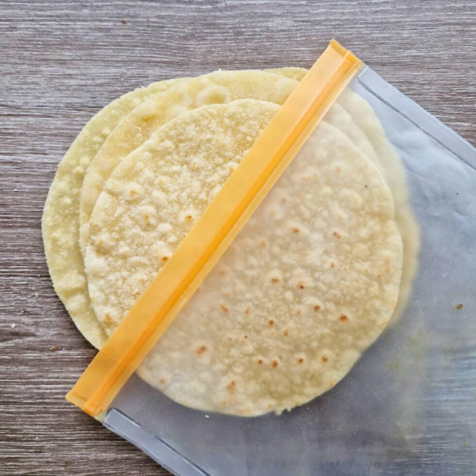 Best way to store gluten free tortilla's - reuasble ziplock bags