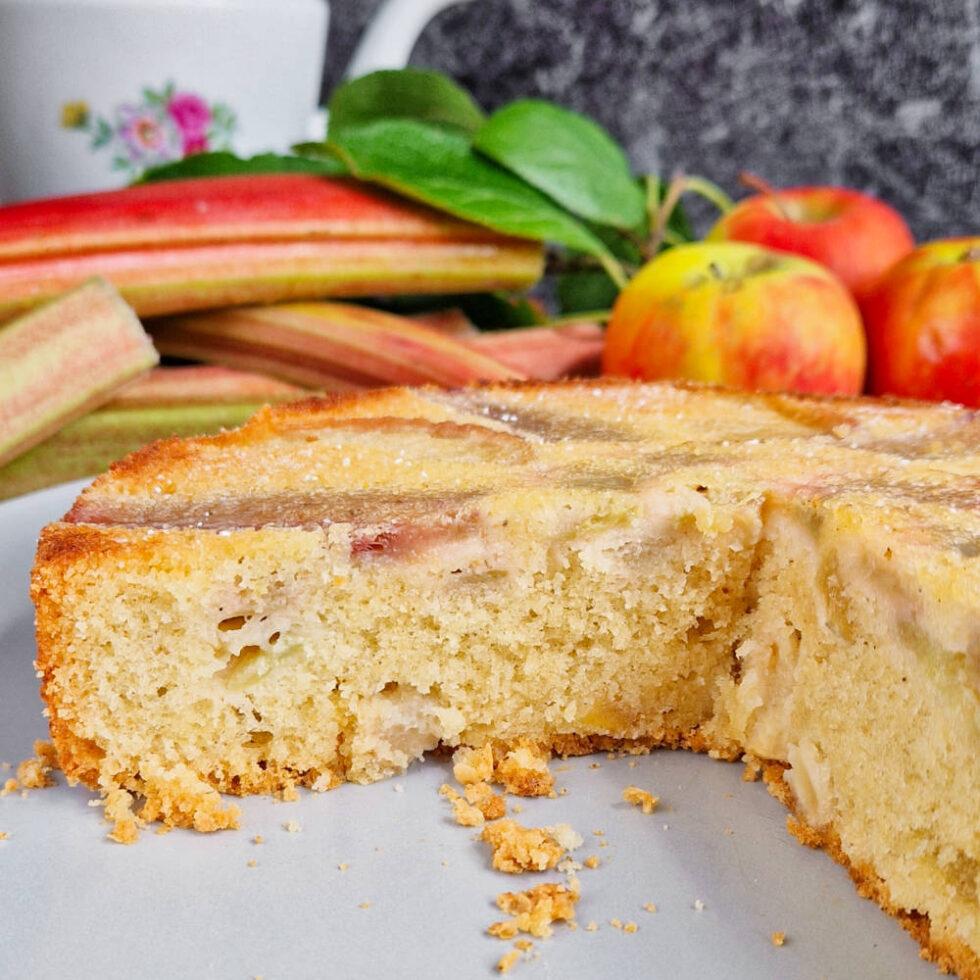 Rhubarb and Apple Upside Down Cake