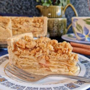 Gluten Free Deep Filled Apple Crumble Pie made dairy free by Glutarama